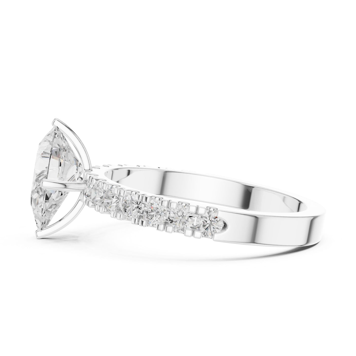 Pear Lab Grown Diamond Side-Stone Engagement Ring
