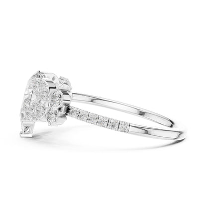 Pear Lab Grown Diamond Side-Stone Engagement Ring