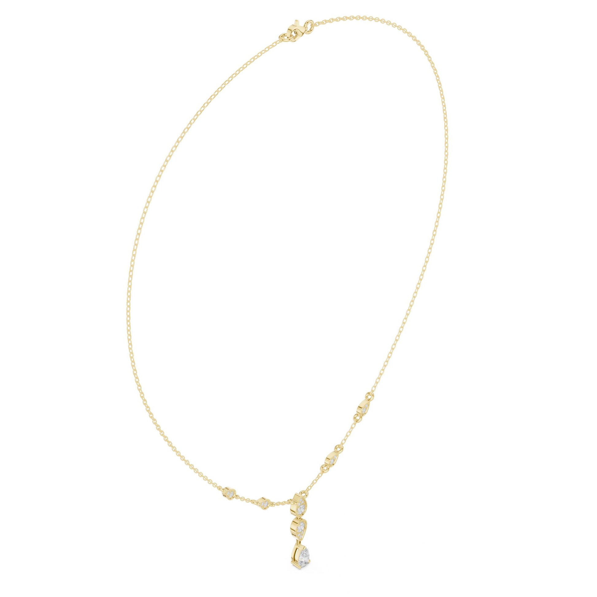 Pear Lab Grown Diamond Side-Stone Pendant
