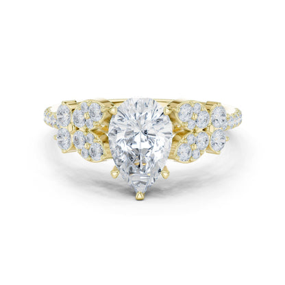 Pear Lab Grown Diamond Side-Stone Engagement Ring