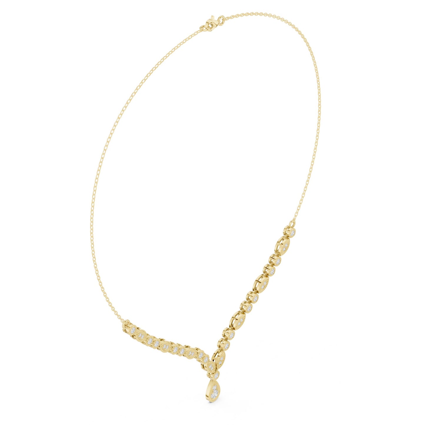 Pear Lab Grown Diamond Side-Stone Pendant