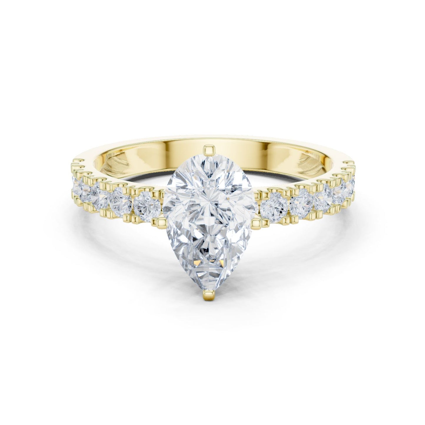 Pear Lab Grown Diamond Side-Stone Engagement Ring