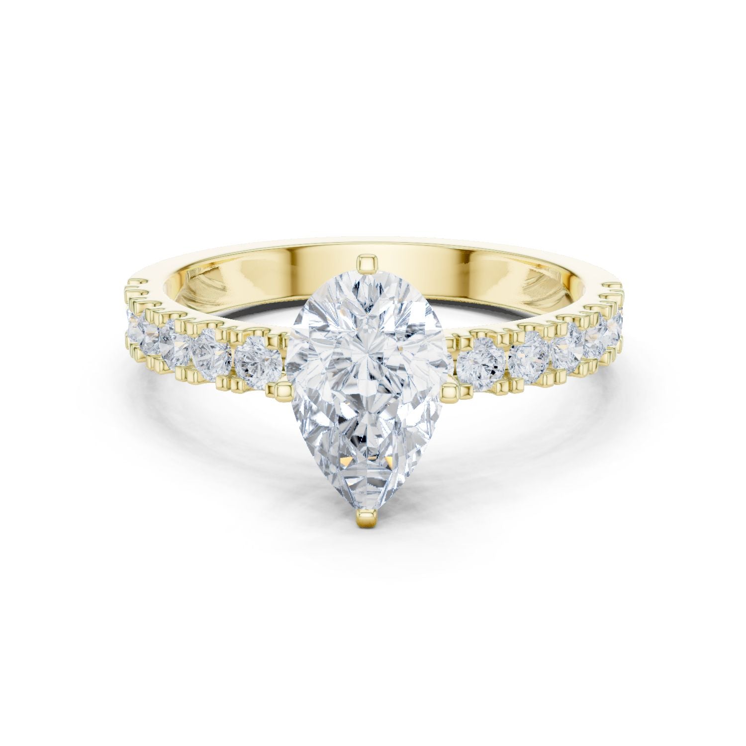 Pear Lab Grown Diamond Side-Stone Engagement Ring