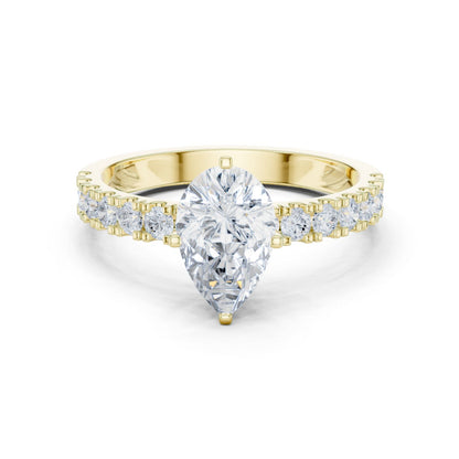 Pear Lab Grown Diamond Side-Stone Engagement Ring