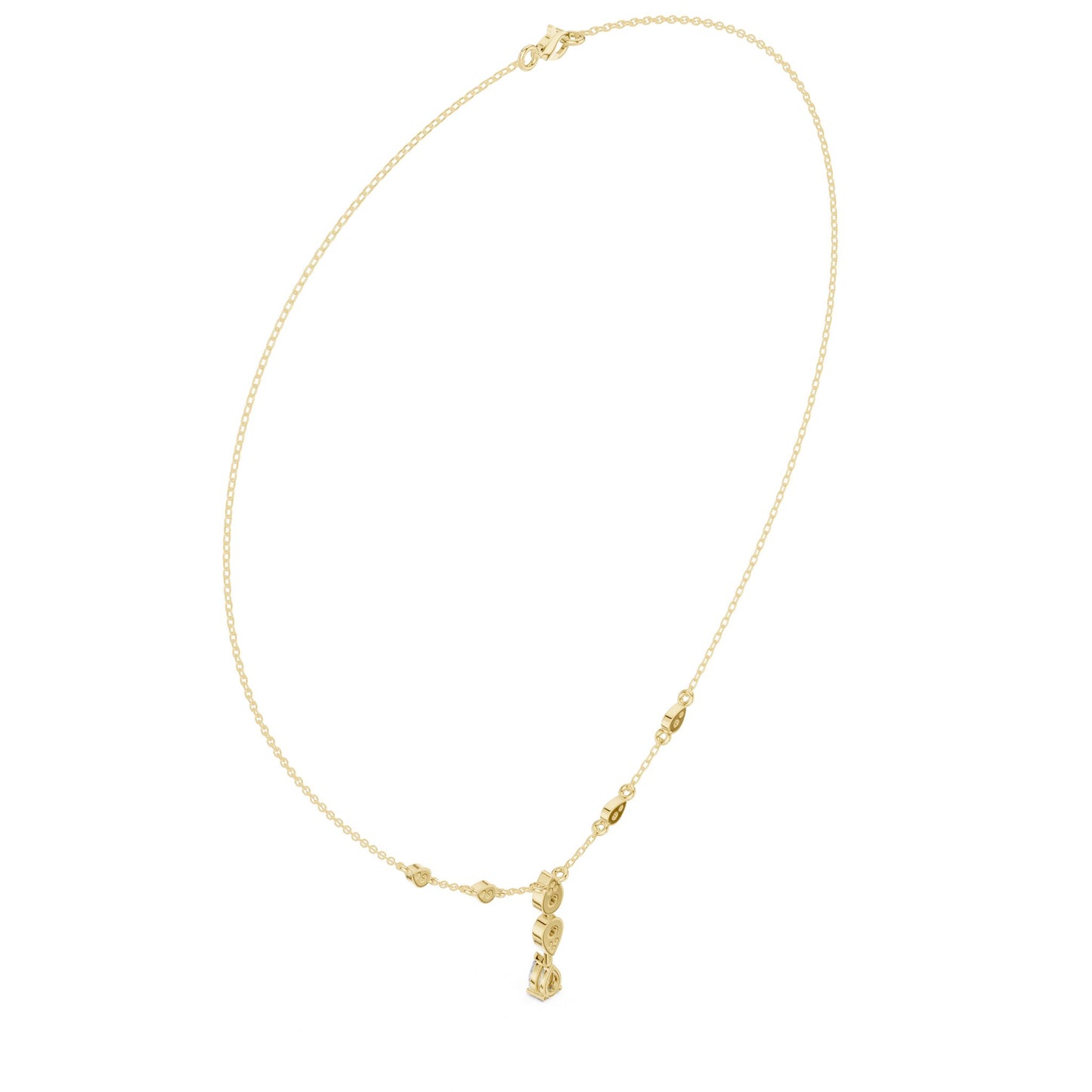 Pear Lab Grown Diamond Side-Stone Pendant