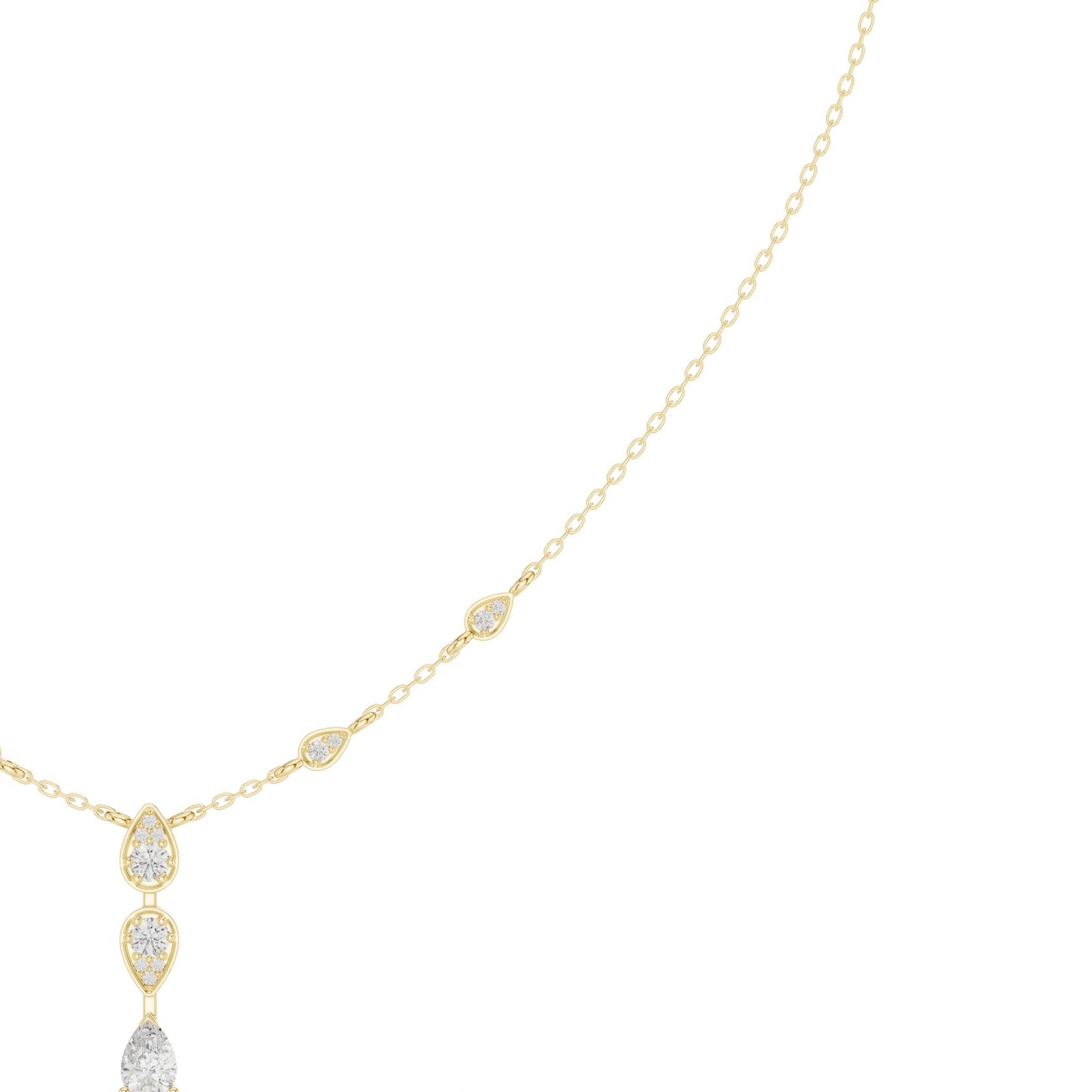 Pear Lab Grown Diamond Side-Stone Pendant
