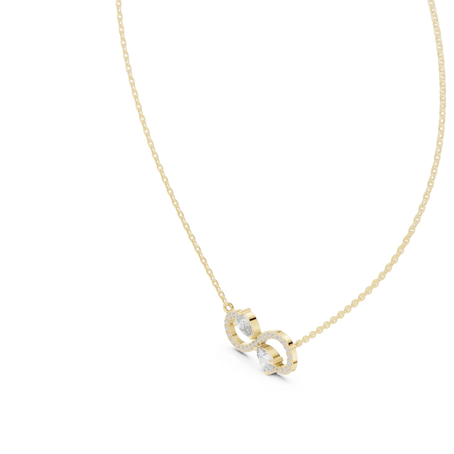 Pear Lab Grown Diamond Side-Stone Pendant