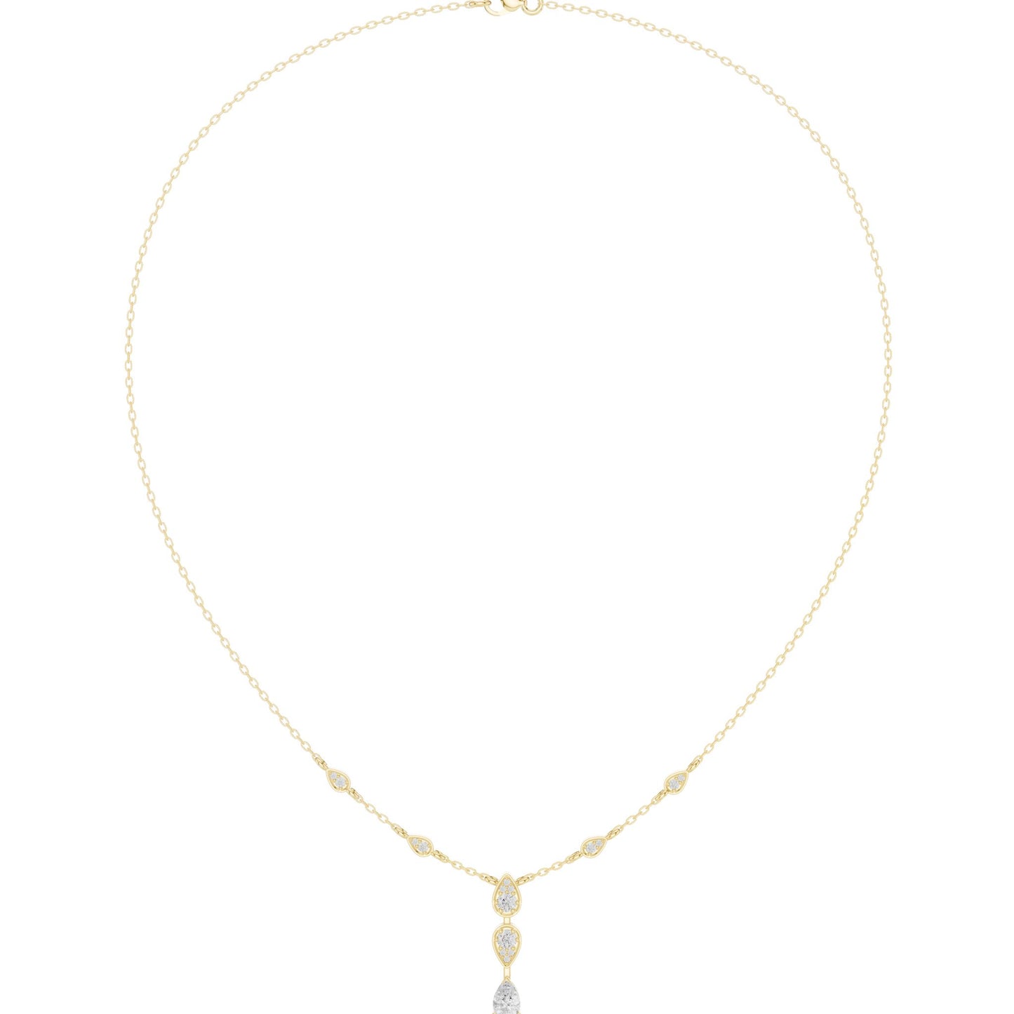 Pear Lab Grown Diamond Side-Stone Pendant
