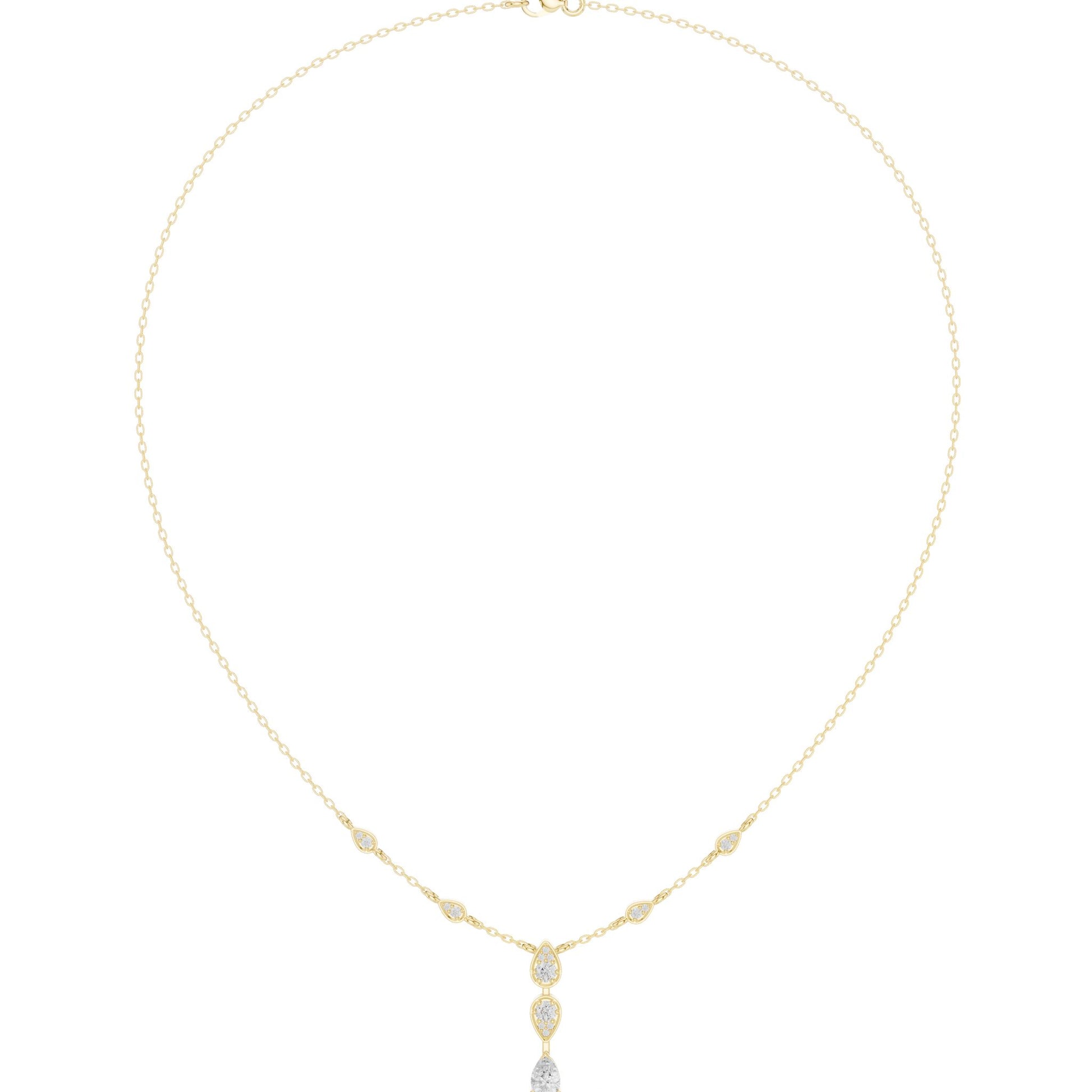 Pear Lab Grown Diamond Side-Stone Pendant