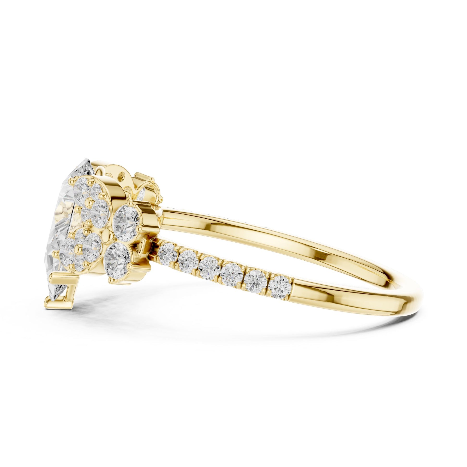Pear Lab Grown Diamond Side-Stone Engagement Ring