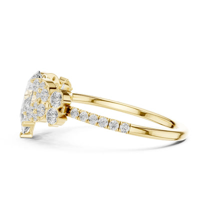 Pear Lab Grown Diamond Side-Stone Engagement Ring