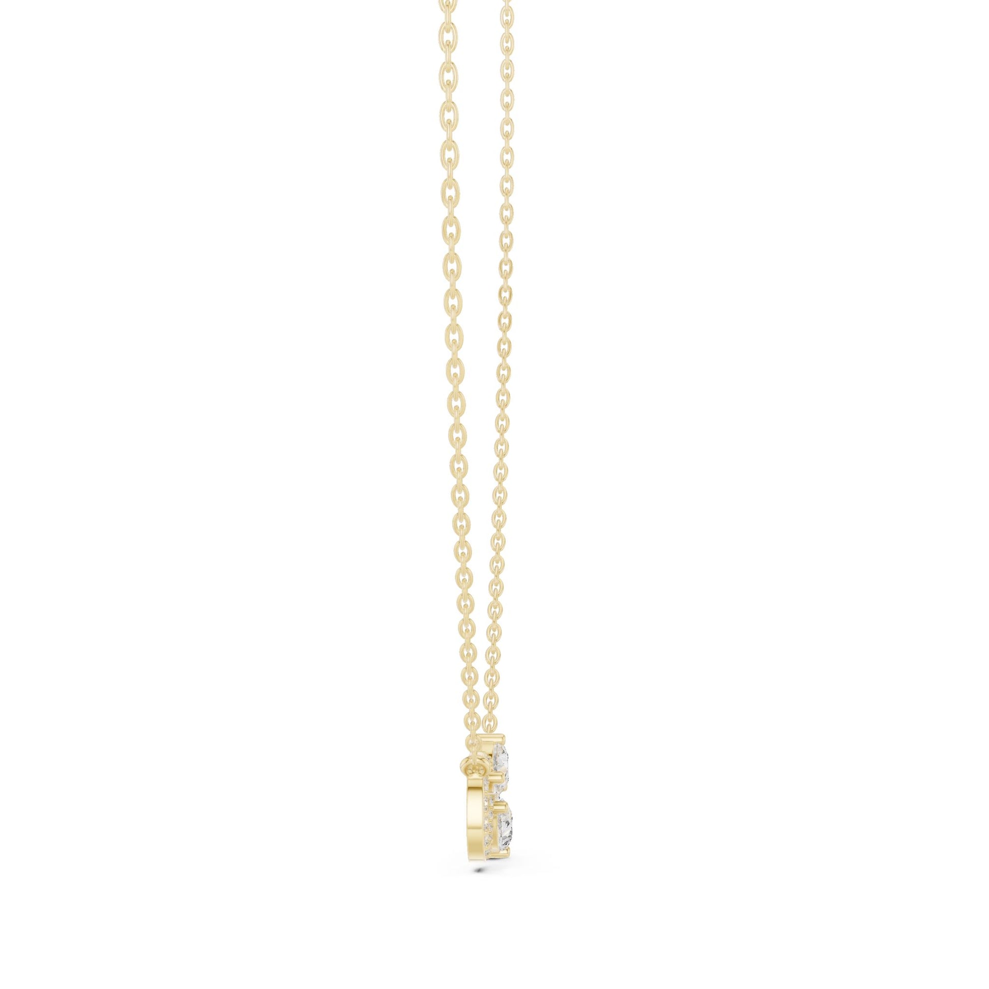 Pear Lab Grown Diamond Side-Stone Pendant