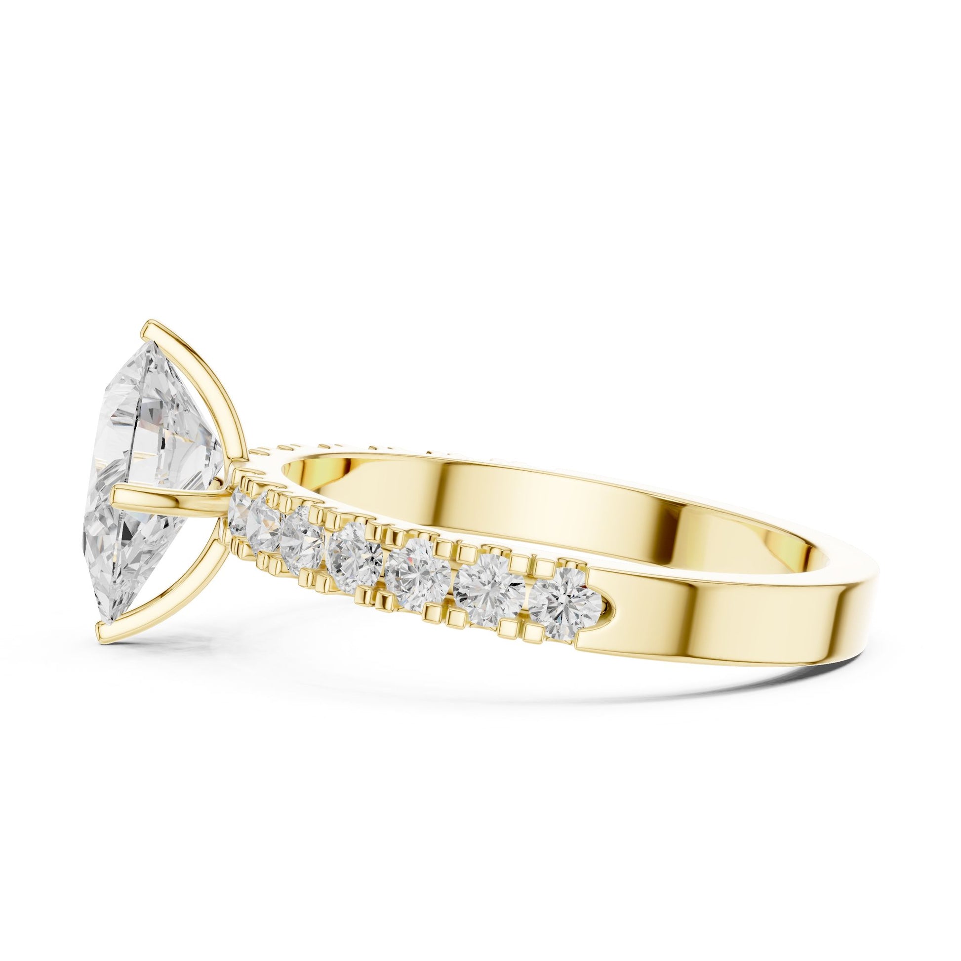 Pear Lab Grown Diamond Side-Stone Engagement Ring
