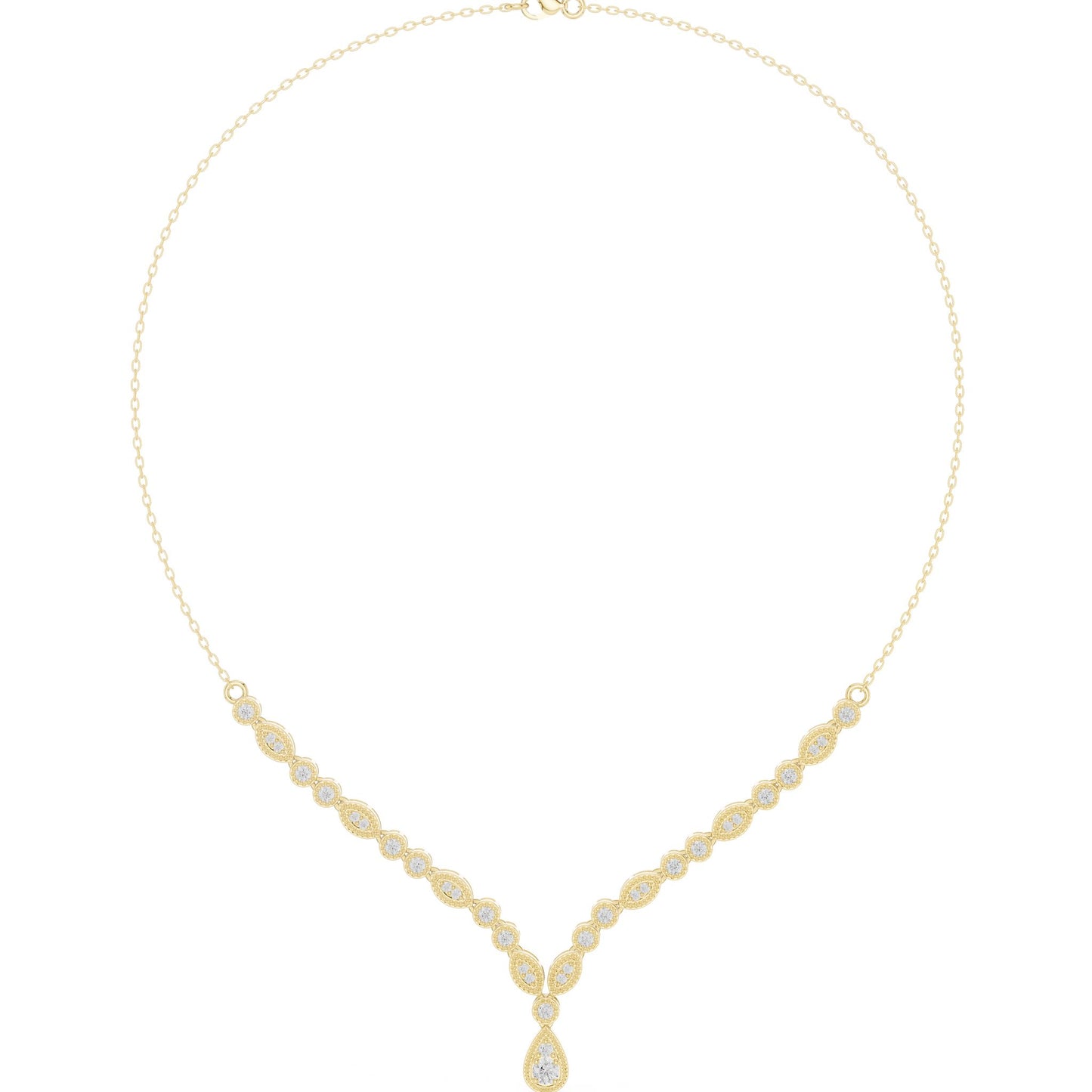 Pear Lab Grown Diamond Side-Stone Pendant