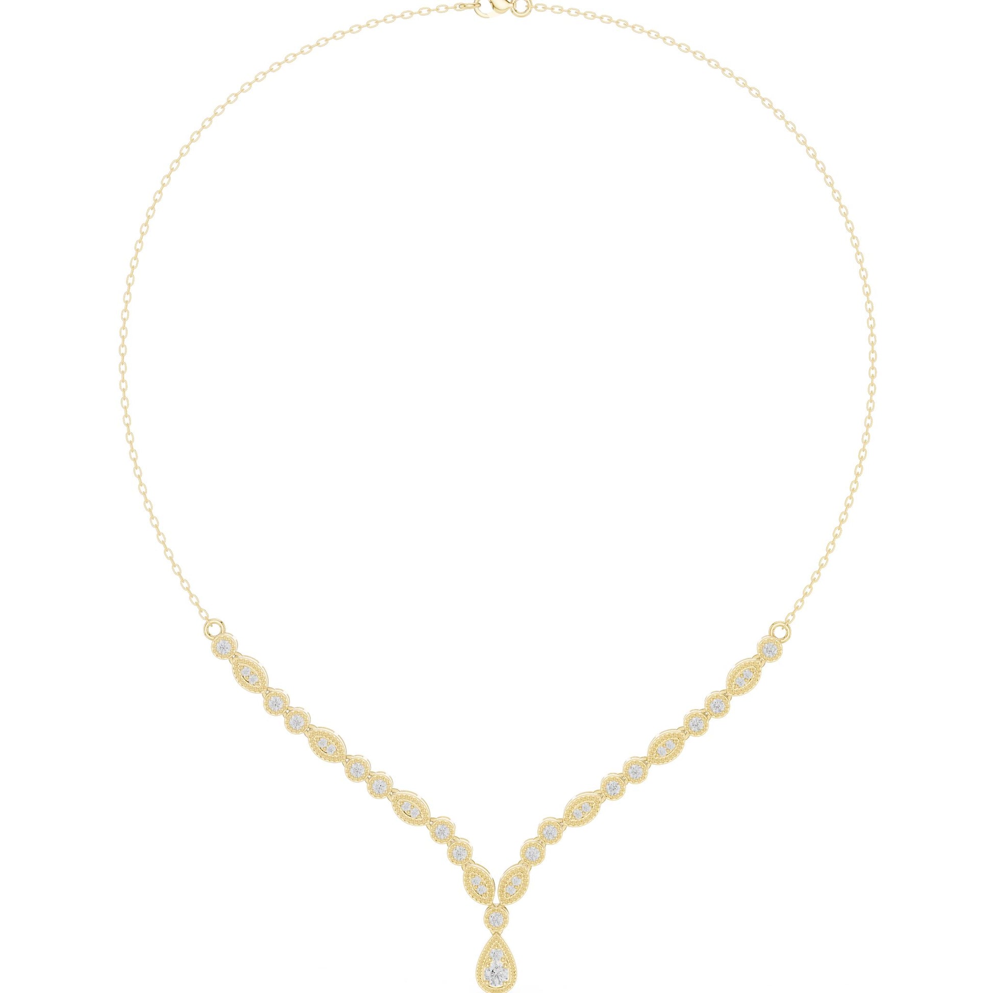Pear Lab Grown Diamond Side-Stone Pendant
