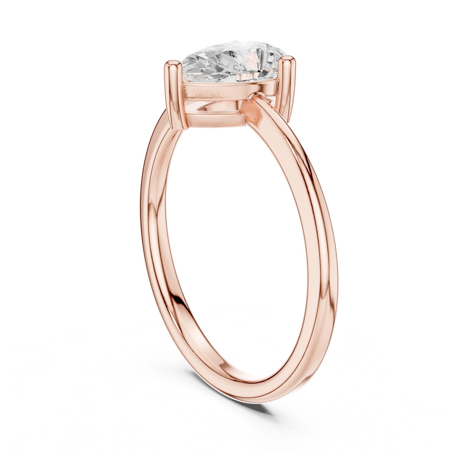Pear Lab Grown Diamond Solitaire Engagement Ring