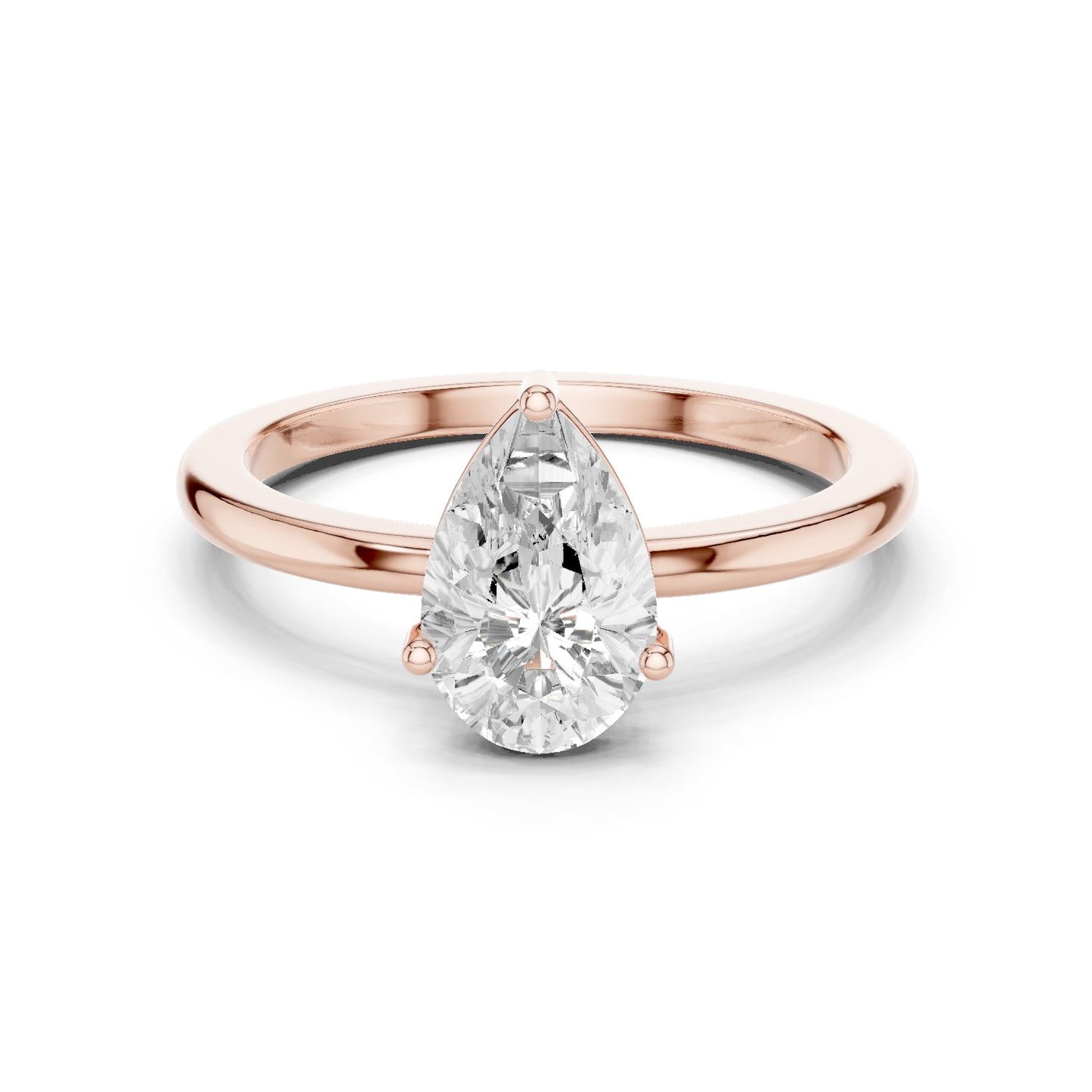 Pear Lab Grown Diamond Solitaire Engagement Ring