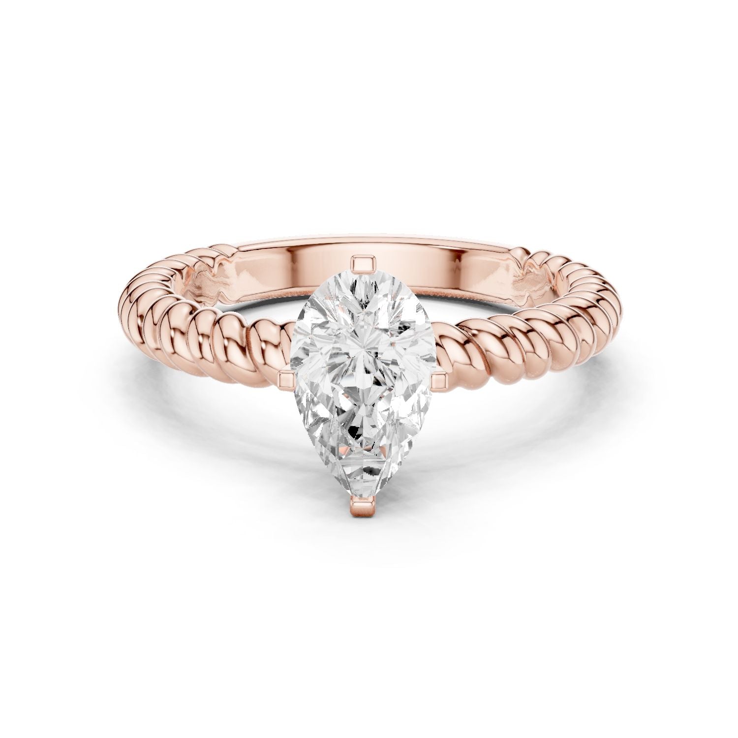 Pear Lab Grown Diamond Solitaire Engagement Ring