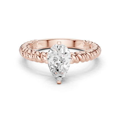 Pear Lab Grown Diamond Solitaire Engagement Ring