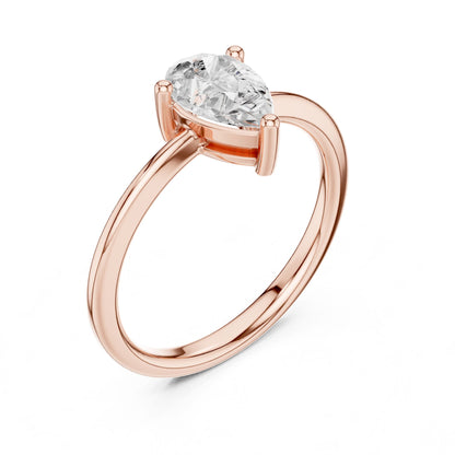 Pear Lab Grown Diamond Solitaire Engagement Ring