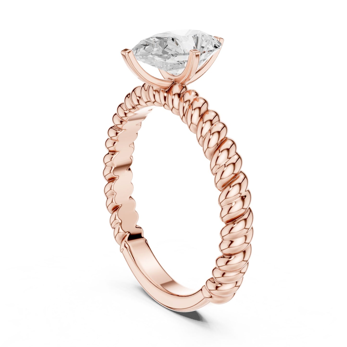 Pear Lab Grown Diamond Solitaire Engagement Ring