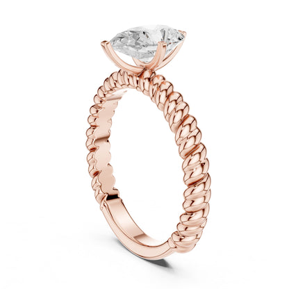 Pear Lab Grown Diamond Solitaire Engagement Ring