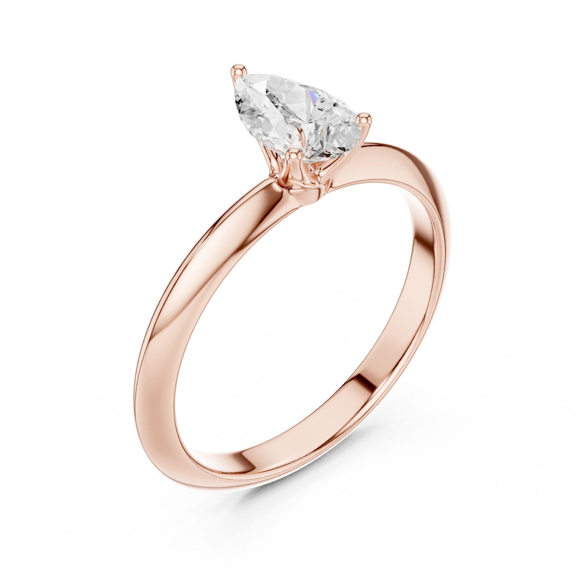 Pear Lab Grown Diamond Solitaire Engagement Ring