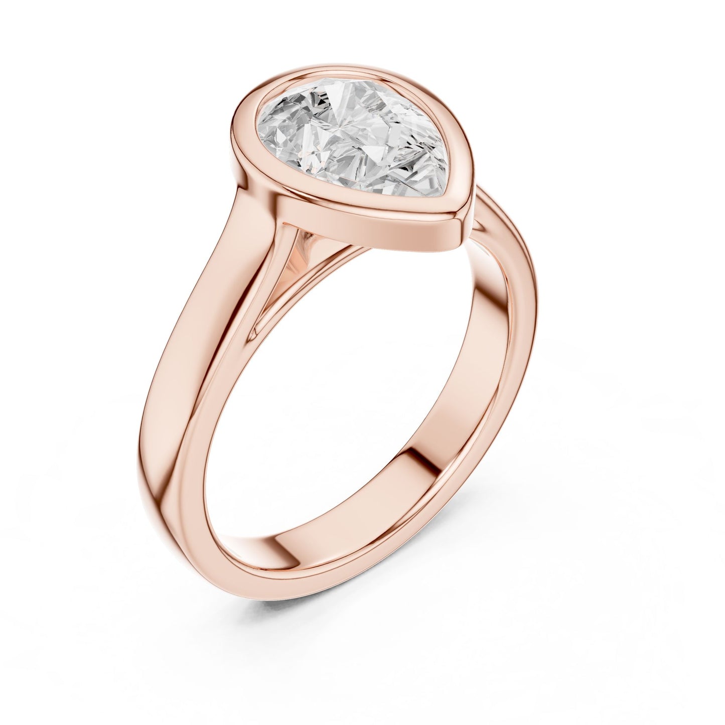 Pear Lab Grown Diamond Solitaire Engagement Ring