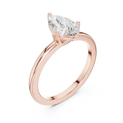 Pear Lab Grown Diamond Solitaire Engagement Ring