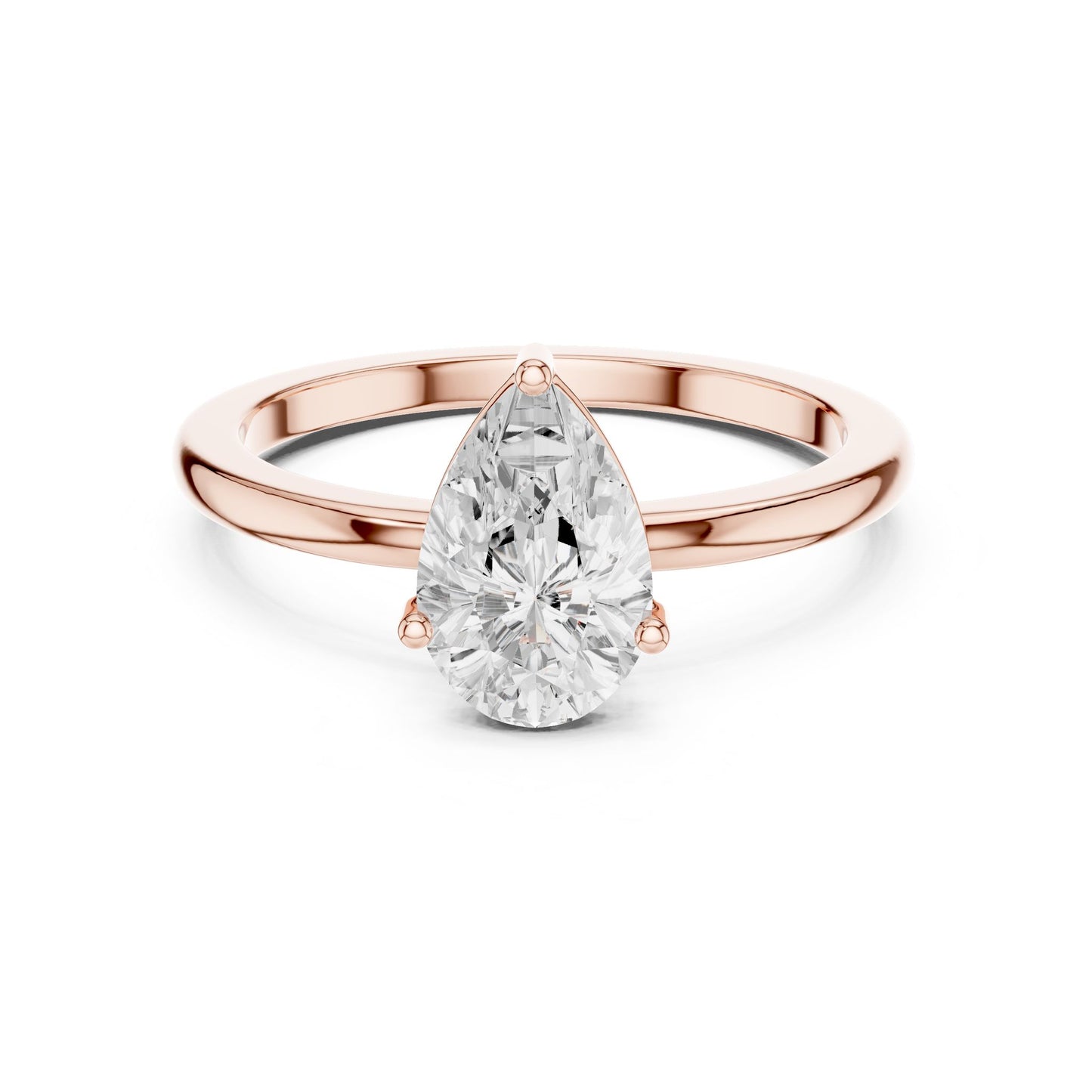 Pear Lab Grown Diamond Solitaire Engagement Ring