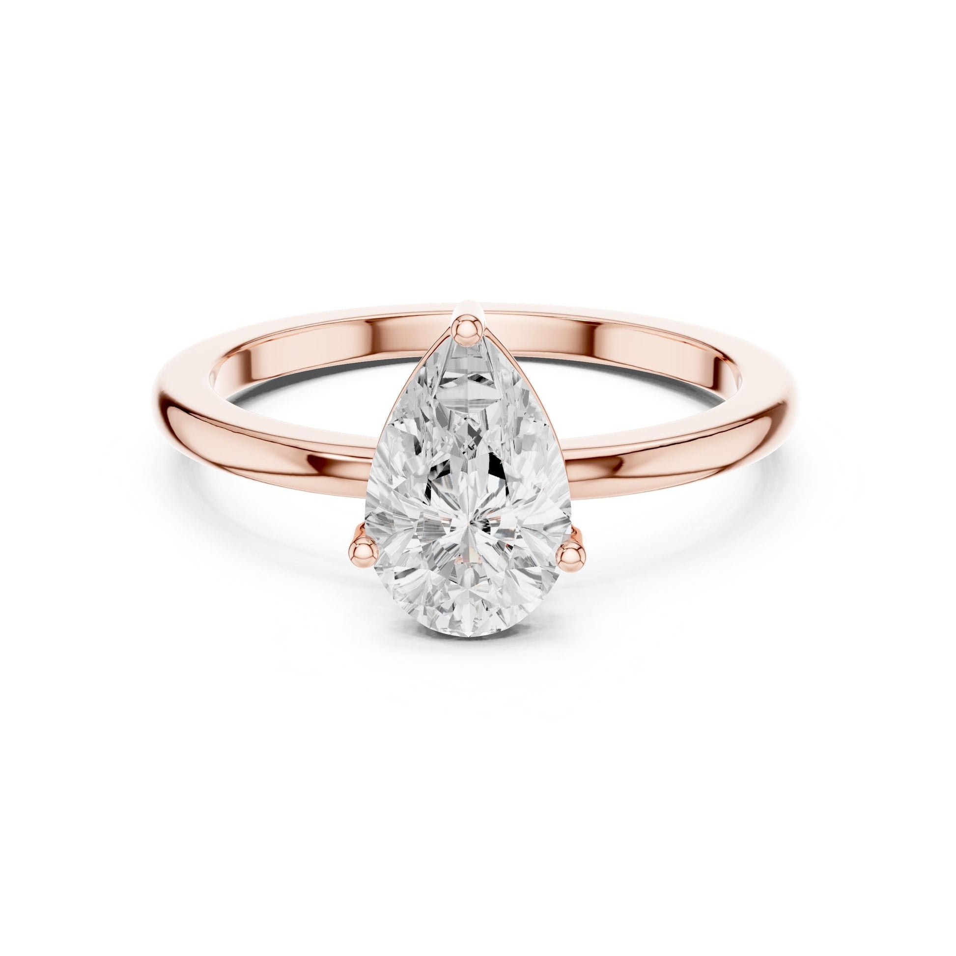 Pear Lab Grown Diamond Solitaire Engagement Ring