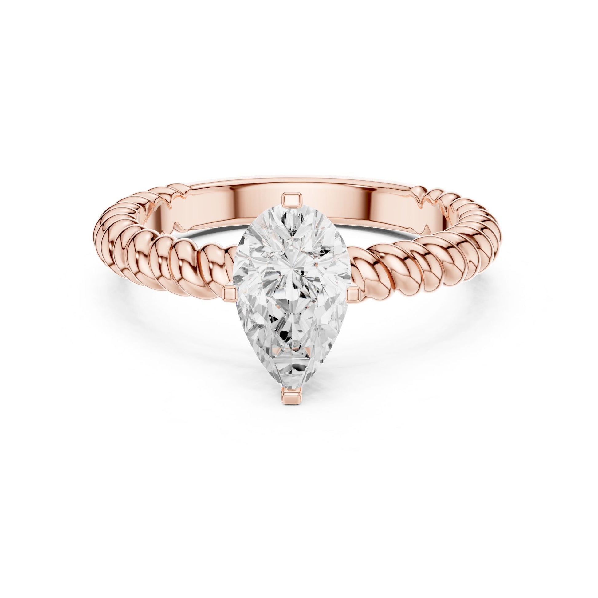 Pear Lab Grown Diamond Solitaire Engagement Ring
