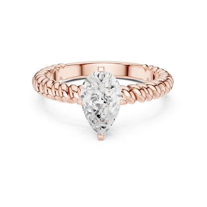 Pear Lab Grown Diamond Solitaire Engagement Ring