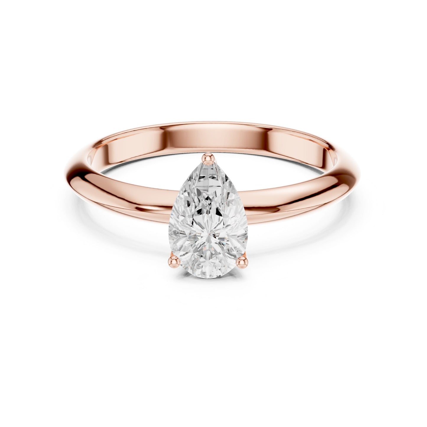 Pear Lab Grown Diamond Solitaire Engagement Ring