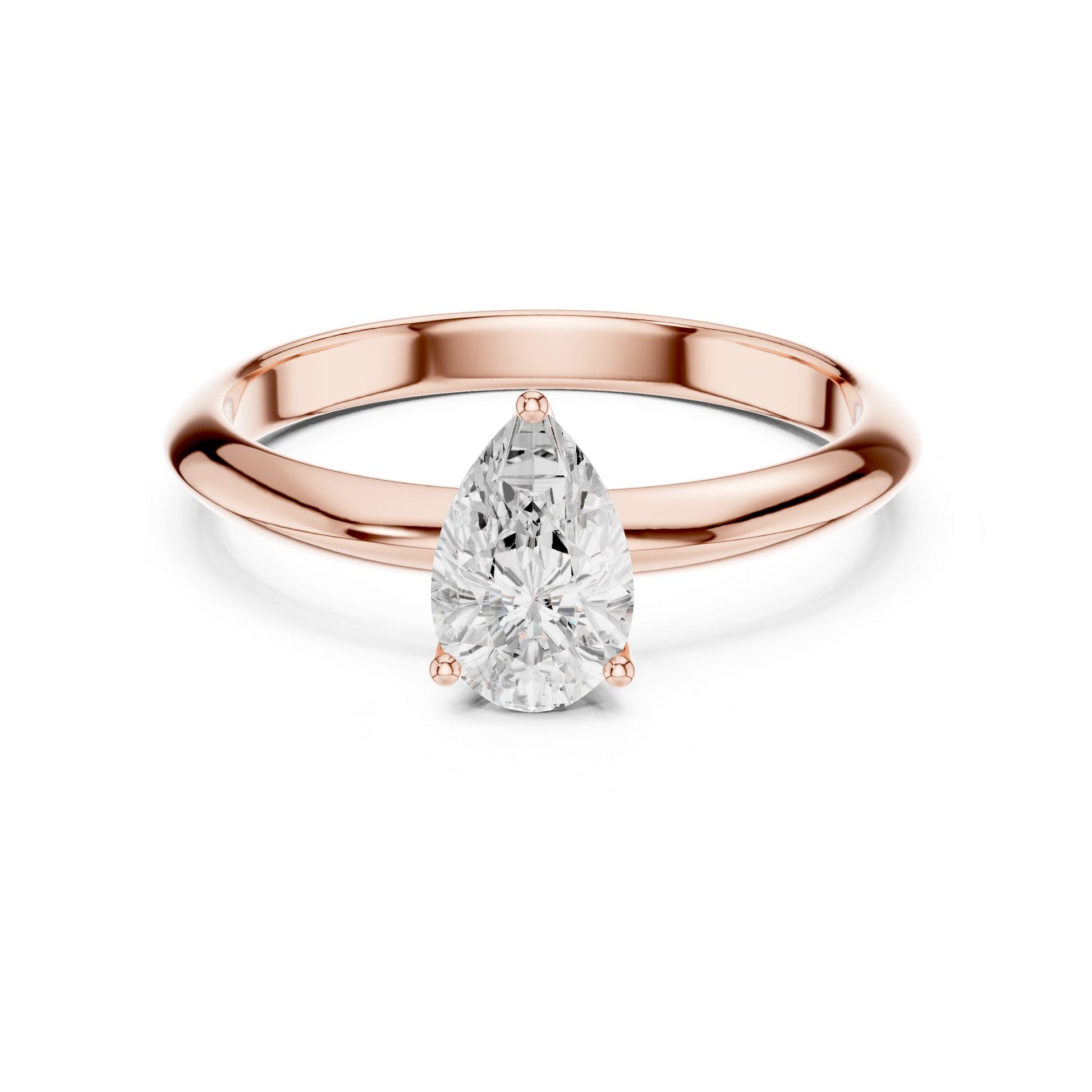 Pear Lab Grown Diamond Solitaire Engagement Ring