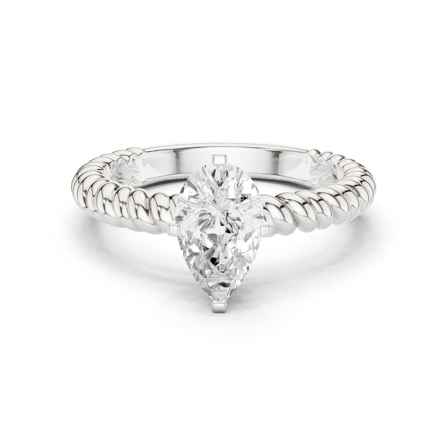 Pear Lab Grown Diamond Solitaire Engagement Ring