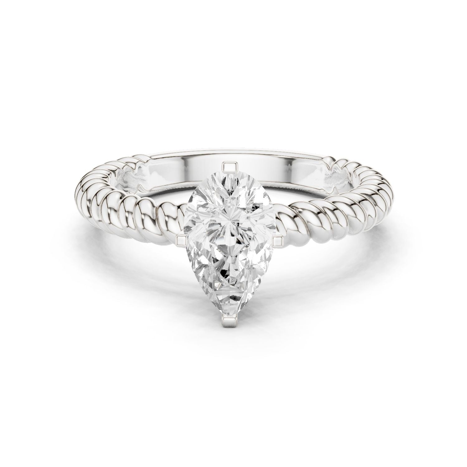 Pear Lab Grown Diamond Solitaire Engagement Ring