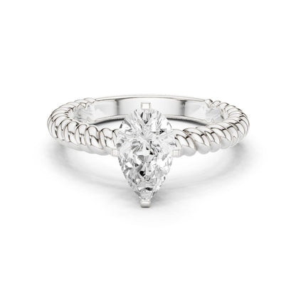 Pear Lab Grown Diamond Solitaire Engagement Ring
