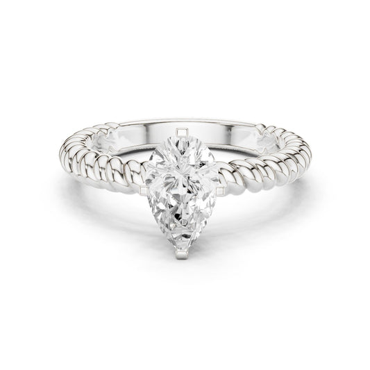 Pear Lab Grown Diamond Solitaire Engagement Ring