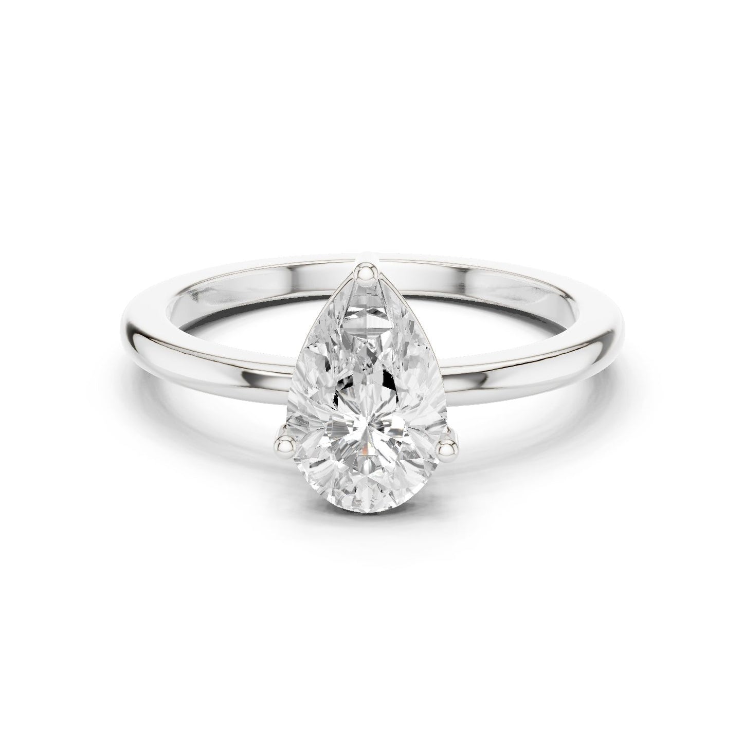 Pear Lab Grown Diamond Solitaire Engagement Ring