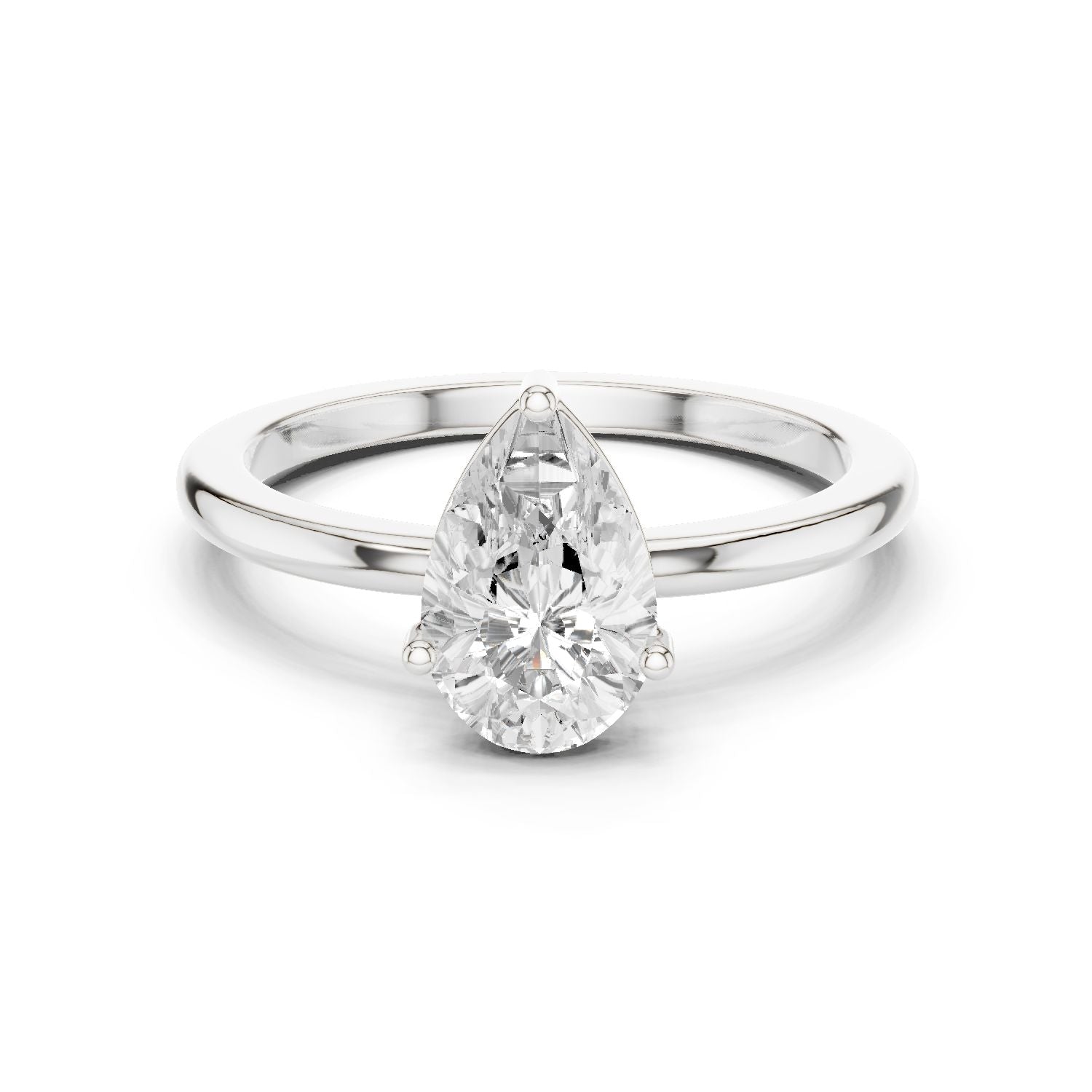 Pear Lab Grown Diamond Solitaire Engagement Ring