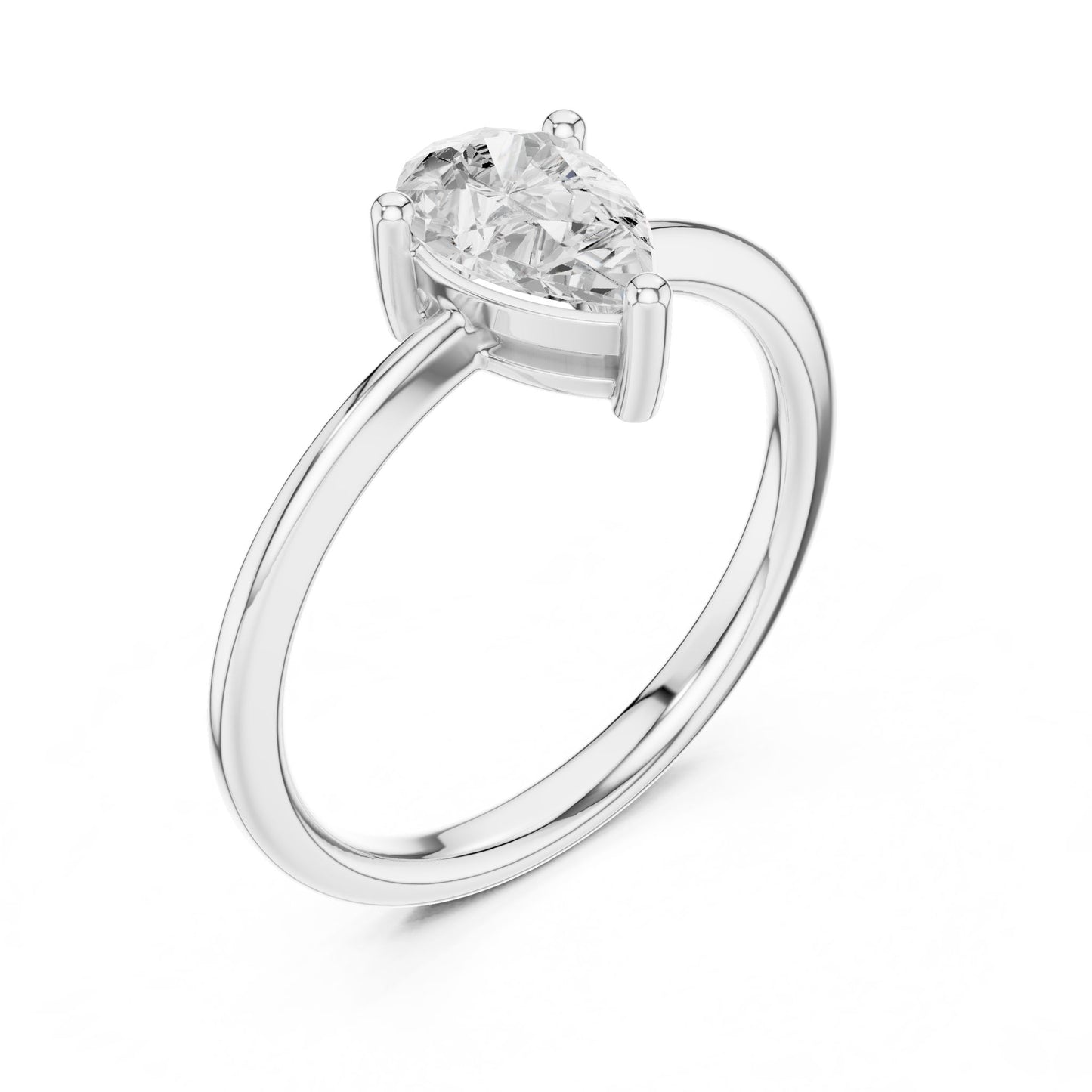 Pear Lab Grown Diamond Solitaire Engagement Ring