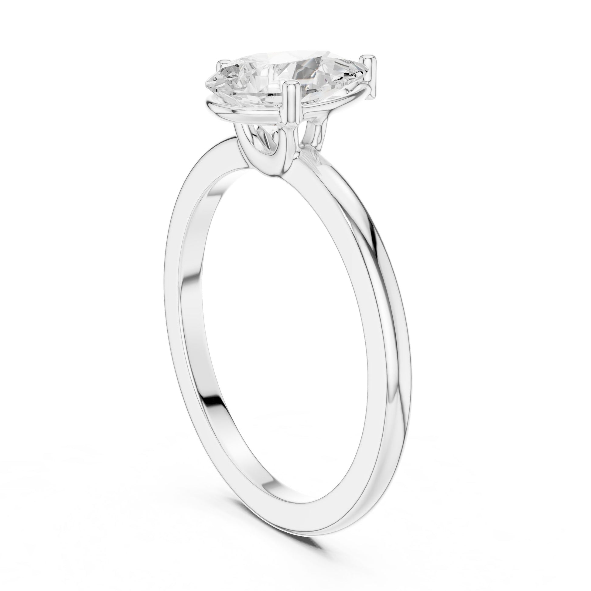 Pear Lab Grown Diamond Solitaire Engagement Ring