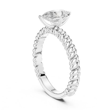 Pear Lab Grown Diamond Solitaire Engagement Ring
