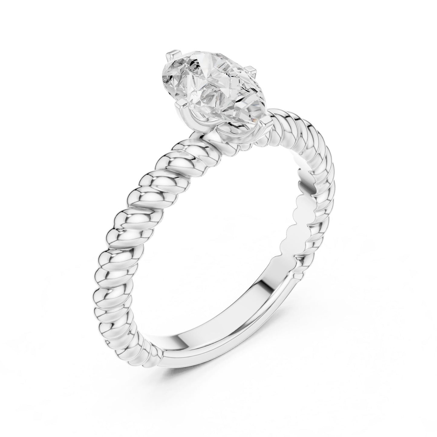 Pear Lab Grown Diamond Solitaire Engagement Ring