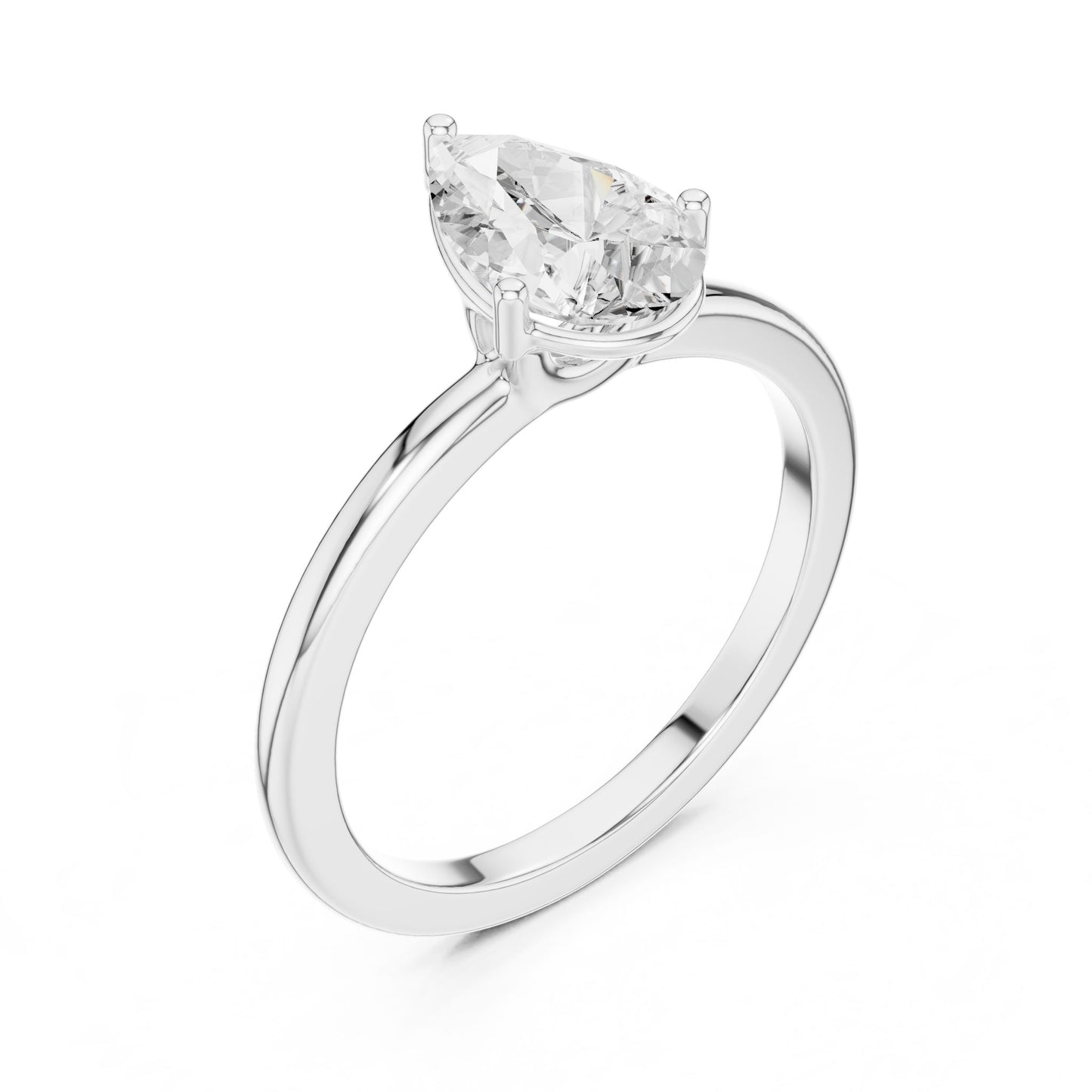 Pear Lab Grown Diamond Solitaire Engagement Ring
