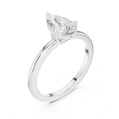 Pear Lab Grown Diamond Solitaire Engagement Ring