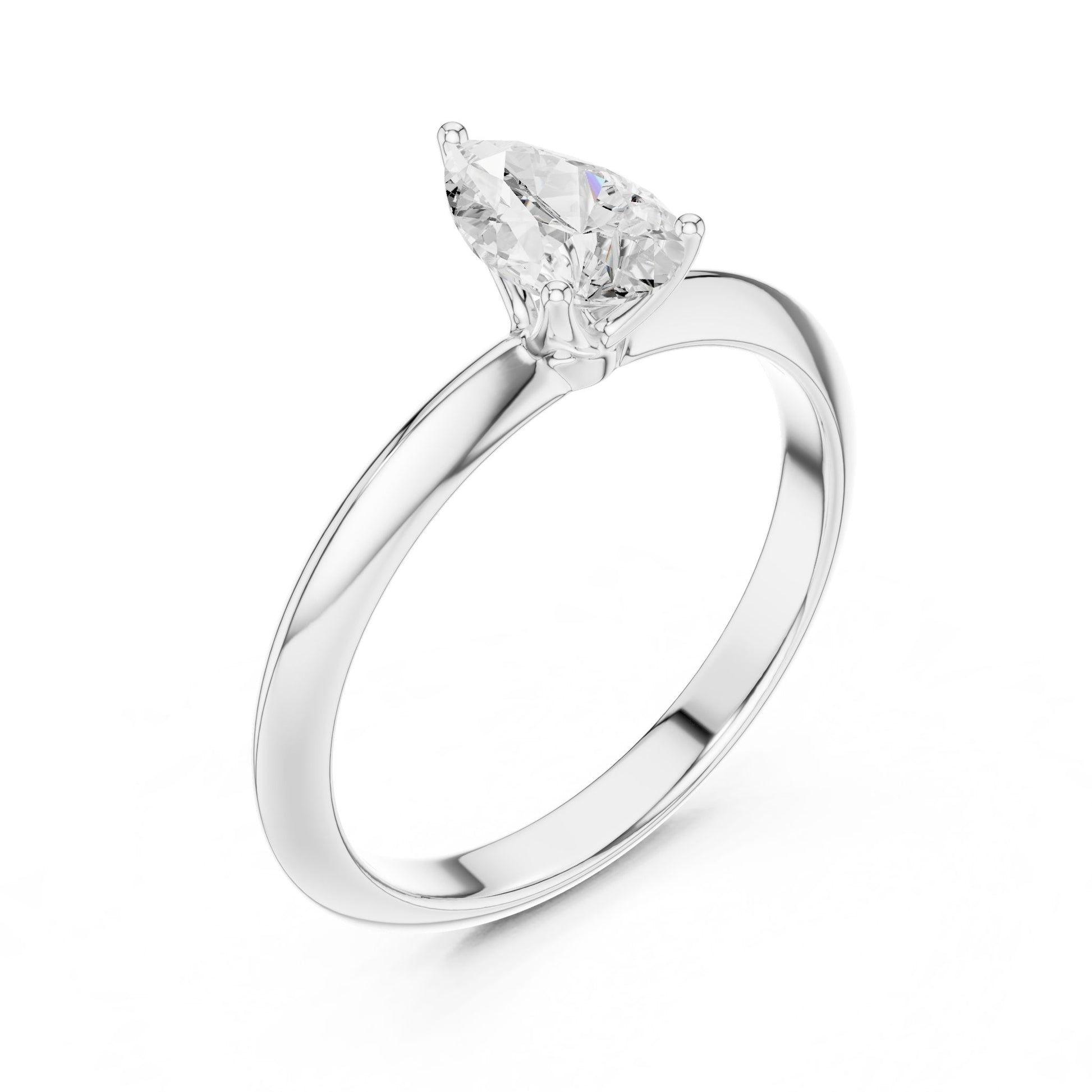 Pear Lab Grown Diamond Solitaire Engagement Ring