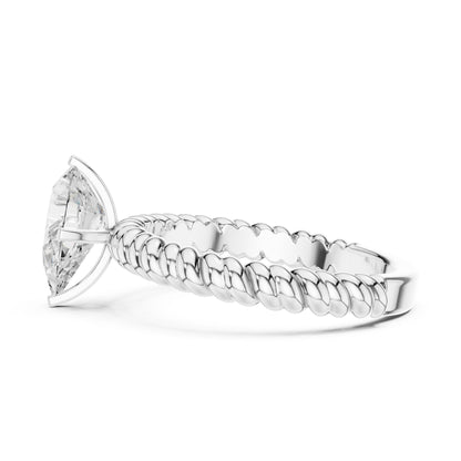 Pear Lab Grown Diamond Solitaire Engagement Ring