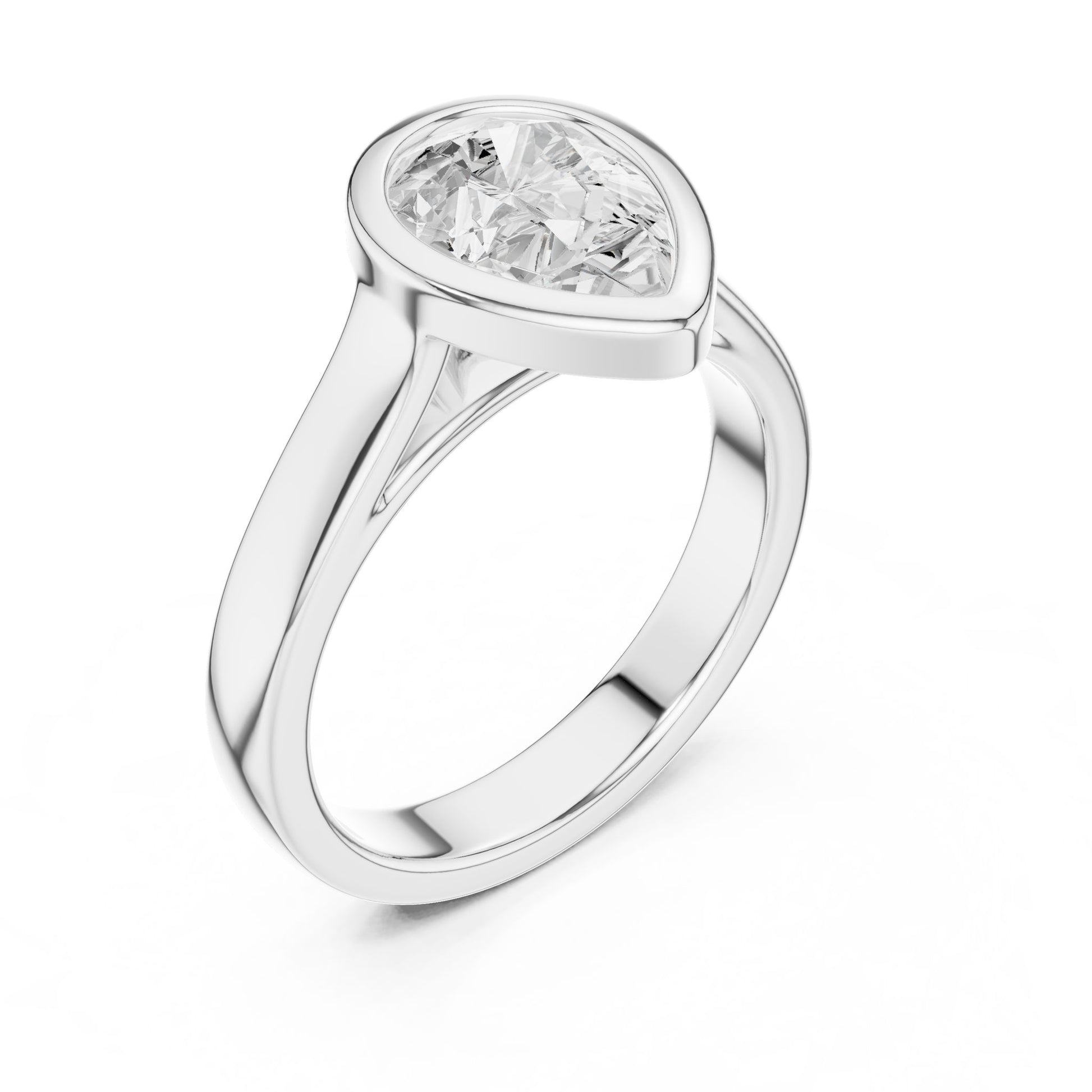 Pear Lab Grown Diamond Solitaire Engagement Ring
